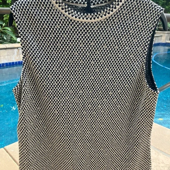 St John Sleeveless Black & Gold Rhinestone top, Evening collection, S-Medium - Picture 1 of 9